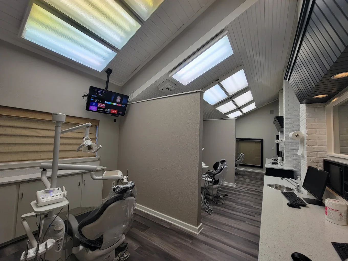 A treatment room at Harwood Family Dental