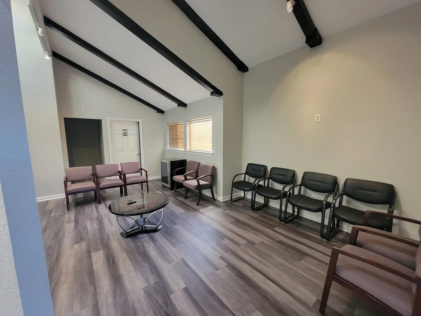 The waiting room chairs at Harwood Family Dental